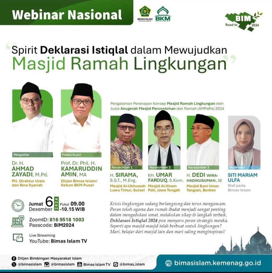 c6d18b0ed03091006bd1785ae97156e5 spirit deklarasi istiqlal kemenag usung masjid ramah untuk pelestarian lingkungan